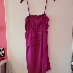 mark. Pink Tiered Ruffled Cocktail Mini Dress